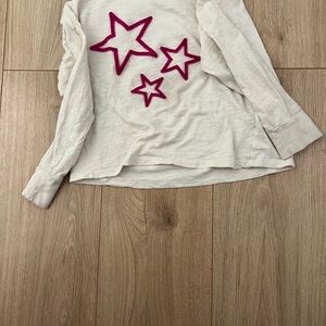 Kids Cream Star Long Sleeve Shirt